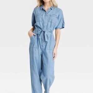 Target - Universal Thread Blue Denim Jumpsuit